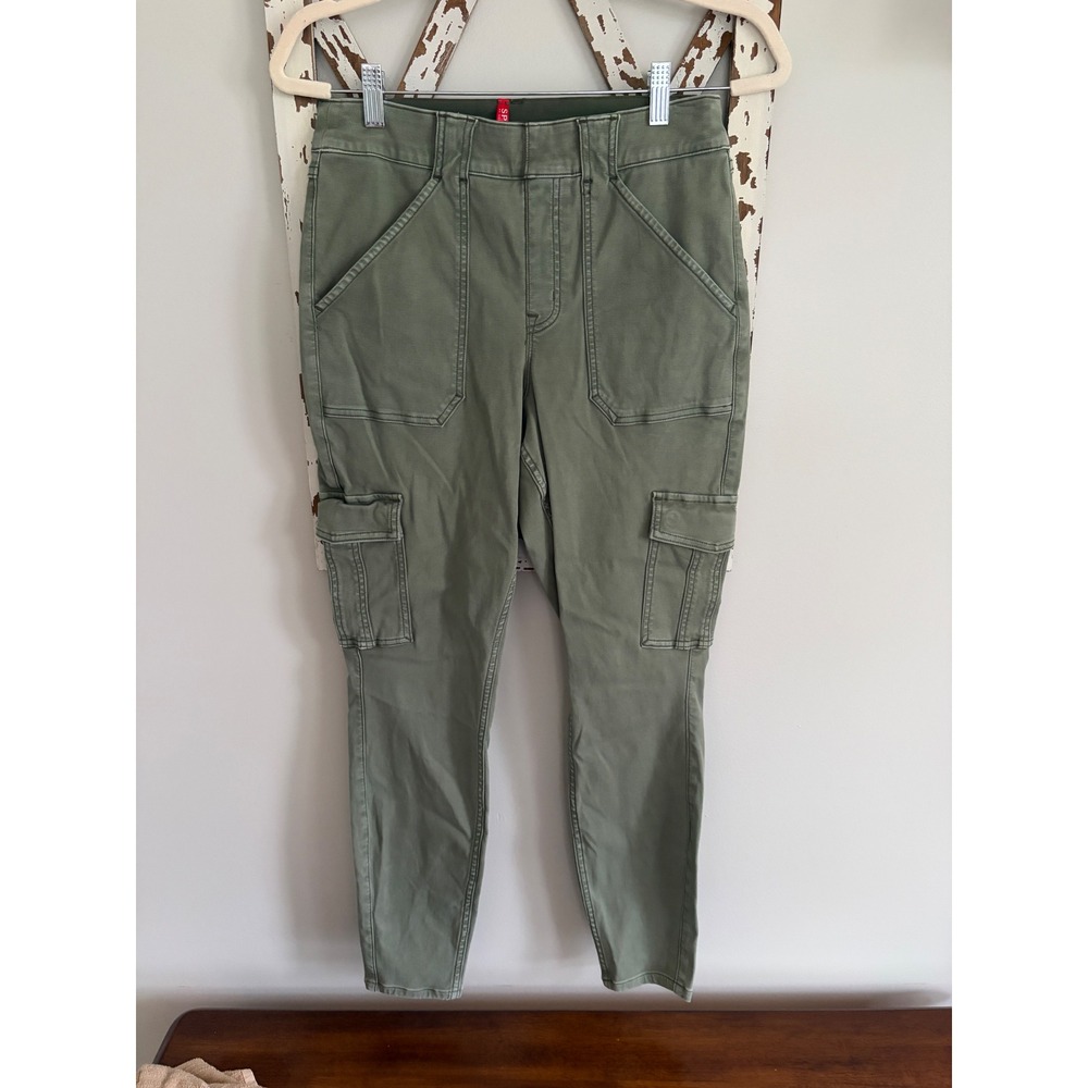 SPANX Stretch Twill Ankle Cargo Pant Size Large Green